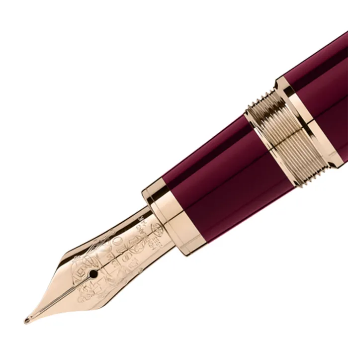 Montblanc John F Kennedy Medium Fountain Pen - Burgundy With Gold Trims