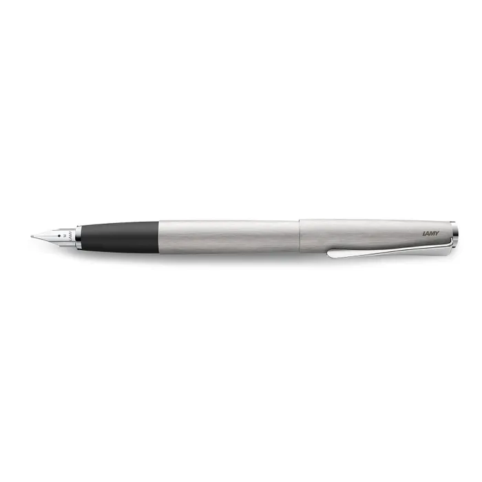 Lamy 065 Studio Fountain Pen Extra Fine Brushed Steel With Chrome Clip