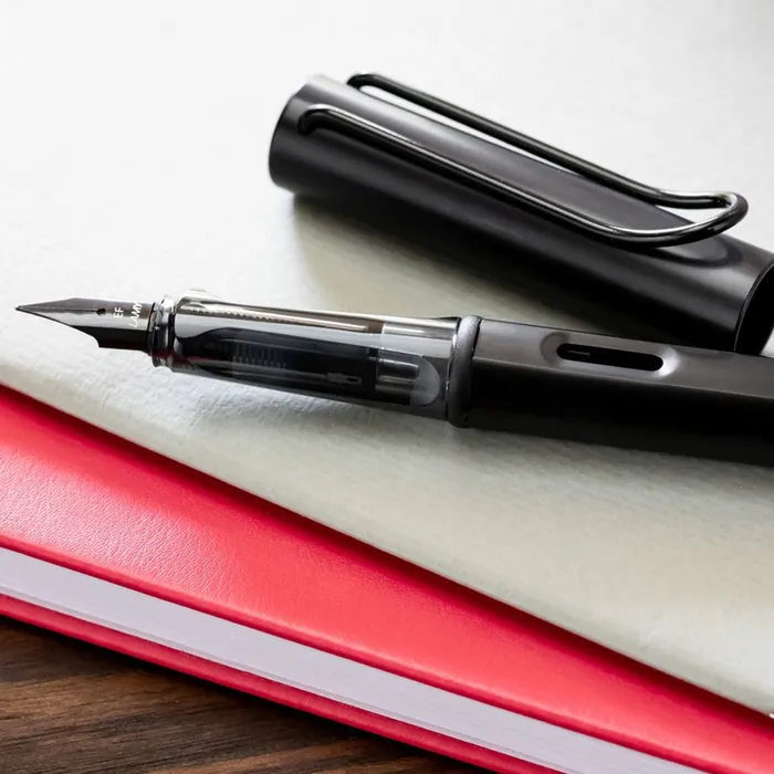 Lamy AL-Star 071 Fountain Pen Medium Black With Chrome Metal Clip