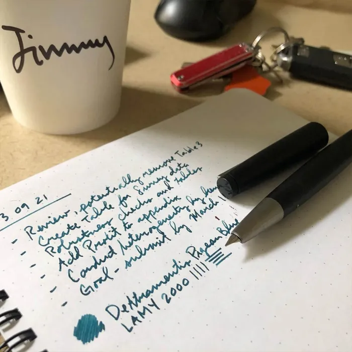 Lamy 2000-01 Fountain Pen Fine Black With Matte Stainless Steel Trim