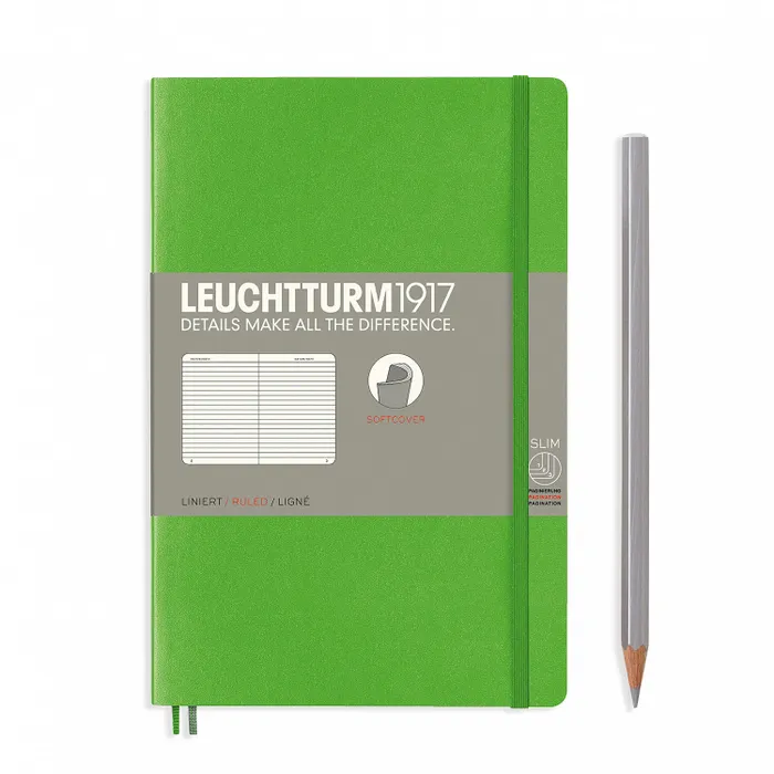 Leuchtturm1917 Paperback B6+ Size Soft Cover Notebook (Ruled) Fresh Green