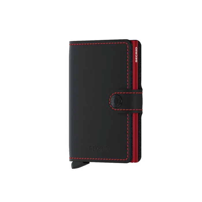 Secrid Miniwallet Matte Black with Red Cardprotector