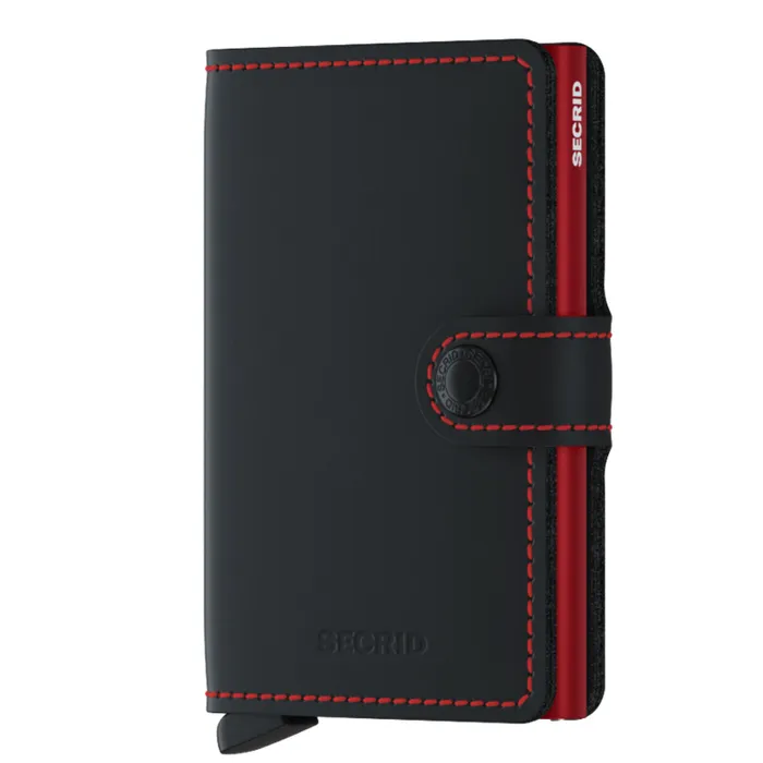 Secrid Miniwallet Matte Black with Red Cardprotector