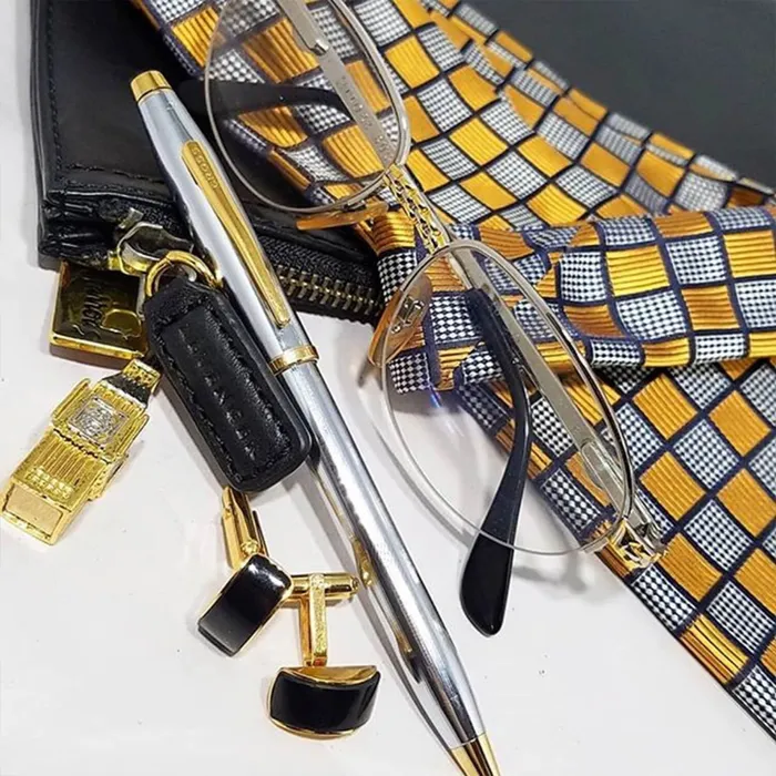 Cross AT0662-2 Coventry Ballpoint Pen Chrome with Gold Trims