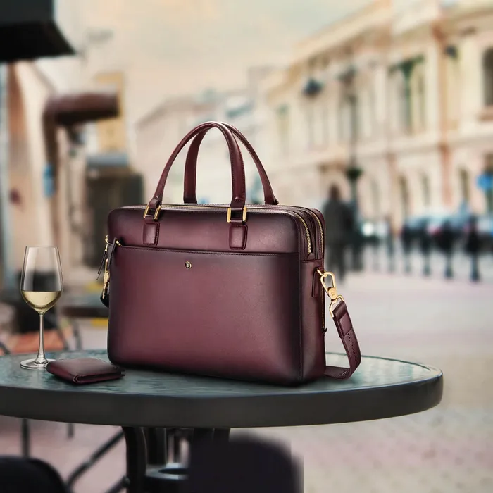 Lapis Bard Ducorium Chester Slim 14Inch Laptop Business Bag Bordeaux