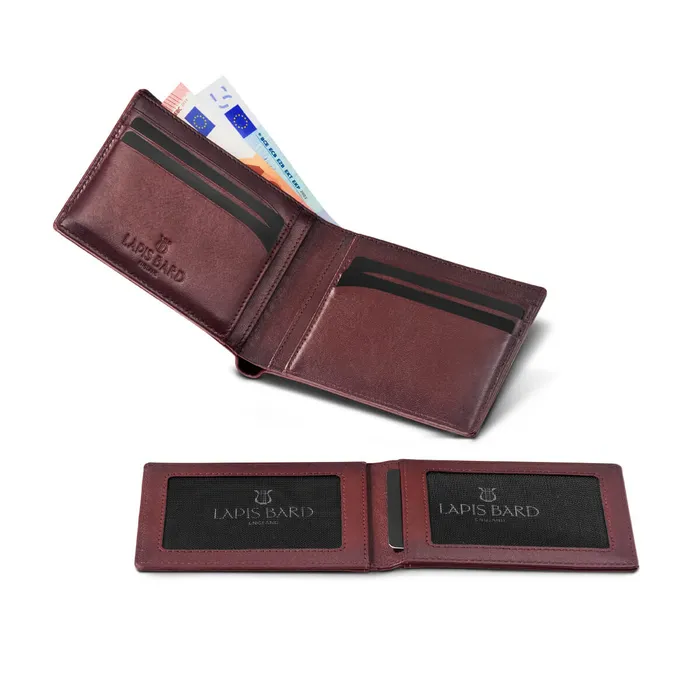 Lapis Bard Ducorium Bi Fold Evening Wallet with Additional Sleeve Bordeaux