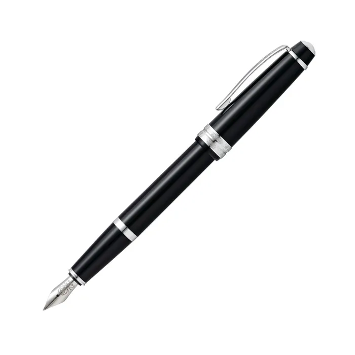 Cross AT0746-1MS Bailey Light Fountain Pen Medium Black with Chrome Trims
