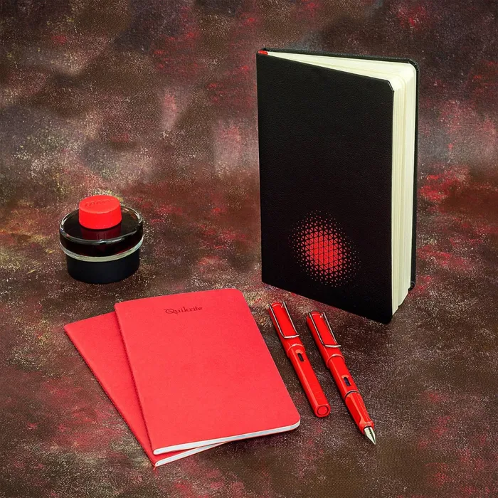 Lamy Safari 016 Fountain Pen Medium Red With Chrome Plated Clip