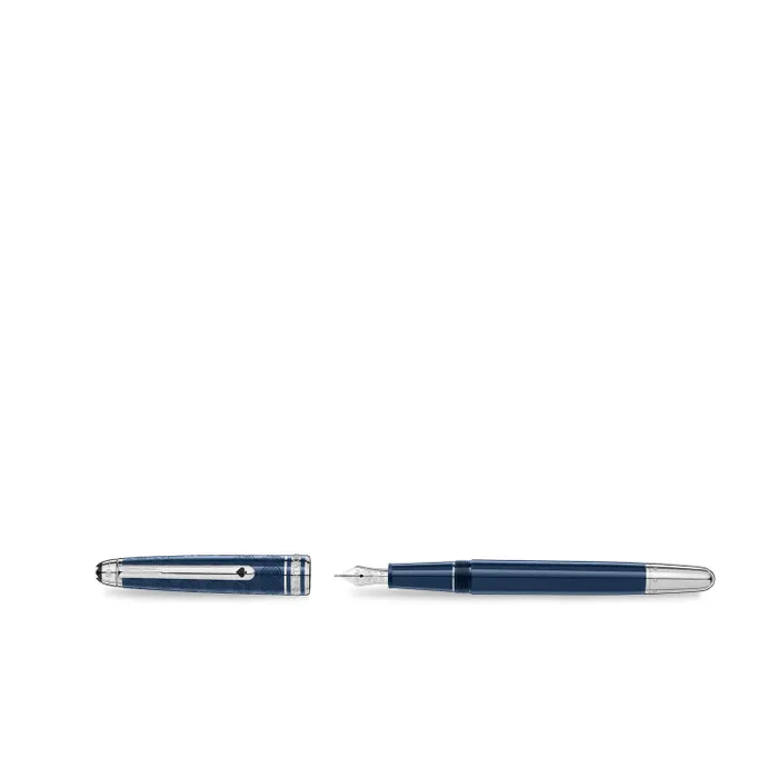 Montblanc 126344 MeisterstÃ¼ck Classique 'Around The World In 80 Days' Fountain Pen (14K Medium)- Blue With Platinum Trims