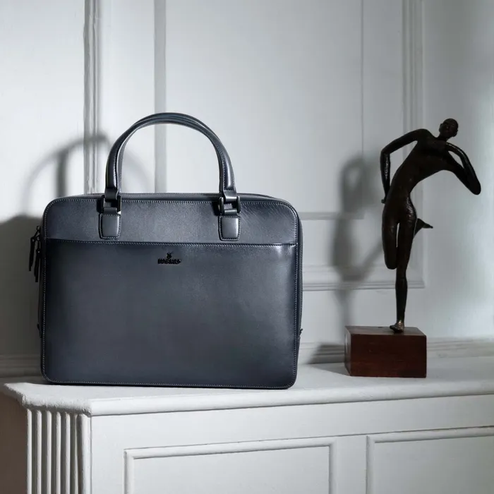 Lapis Bard Ducorium Leather Chester 14-inch Laptop Business Bag - Graphite