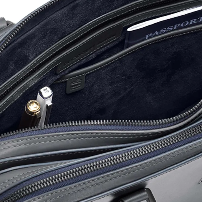 Lapis Bard Ducorium Leather Chester 14-inch Laptop Business Bag - Graphite