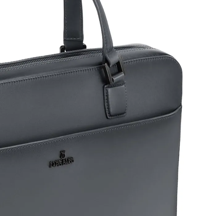 Lapis Bard Ducorium Leather Spencer 14-inch Laptop Briefcase - Graphite
