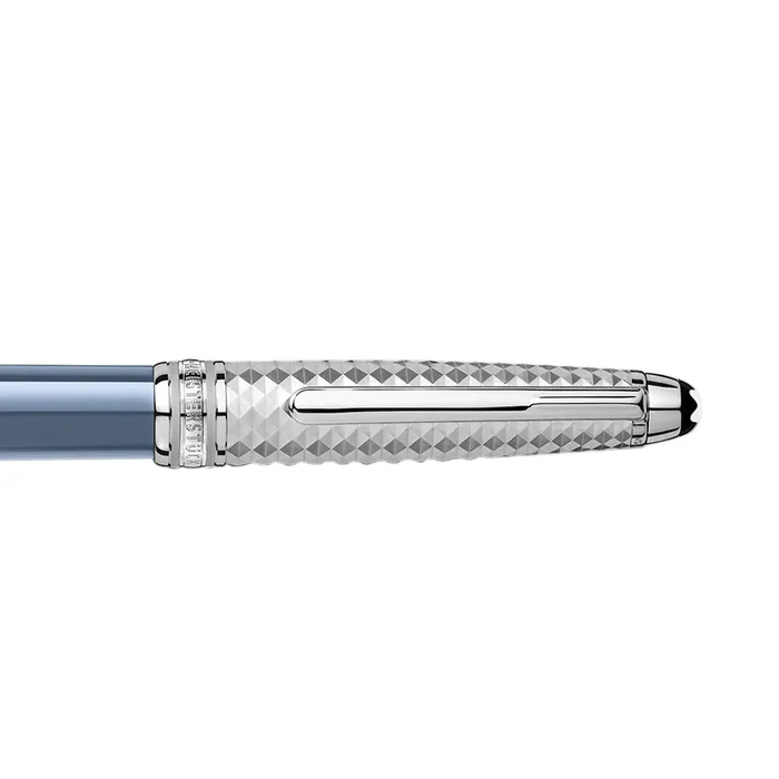 Montblanc MeisterstÃ¼ck Glacier DouÃ© Fountain Pen (18K Medium) - Blue With Platinum Trims