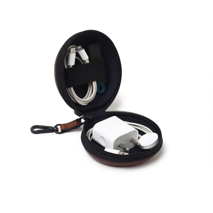 Lapis Bard Ducorium Leather Cable Organiser - Cognac