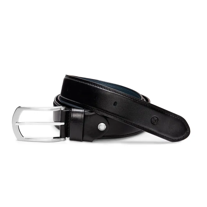 Lapis Bard Southwark Vintage Leather Belt with Skeleton Buckle - Black