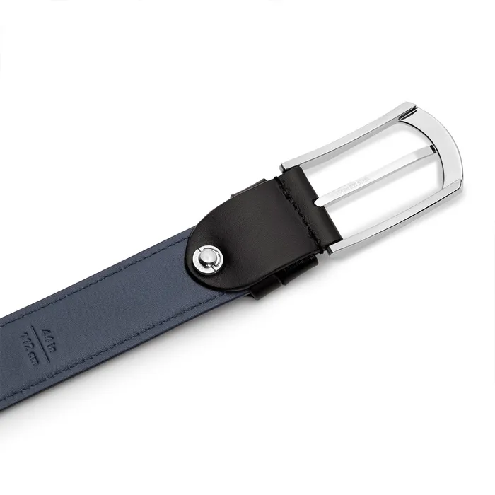 Lapis Bard Southwark Vintage Leather Belt with Skeleton Buckle - Black