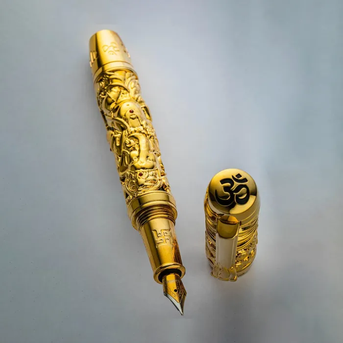 Noblia Limited Edition Ganesha Fountain Pen (Medium) Gold