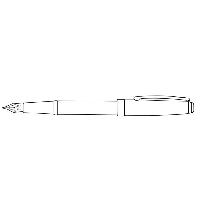 Cross 886-42MF ATX Fountain Pen Medium Brushed Rose Gold with Black Trims