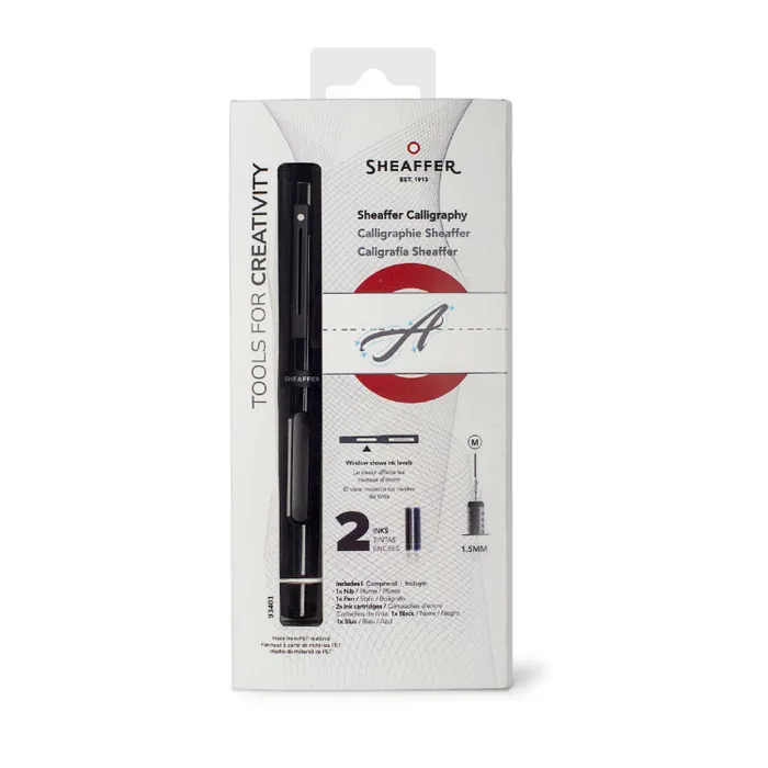Sheaffer Calligraphy Matte Black Fountain pen with Black cap and Matte Black Trim in Hangsell - Medium