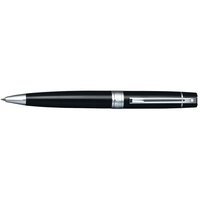 Sheaffer 300 9312 Glossy Black Ballpoint Pen With Chrome Trim