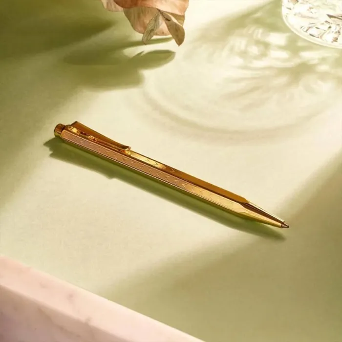Caran d'Ache Ecridor Chevron Gilded Ballpoint Pen Gold