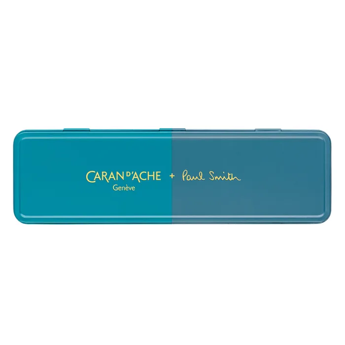 Caran d'Ache 849 Bille Paul Smith Ballpoint Pen - Cyan And Steel