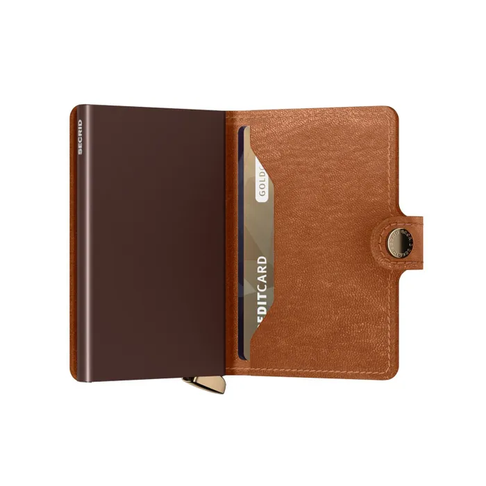 Secrid Miniwallet Embossed Lines Mei-Cognac