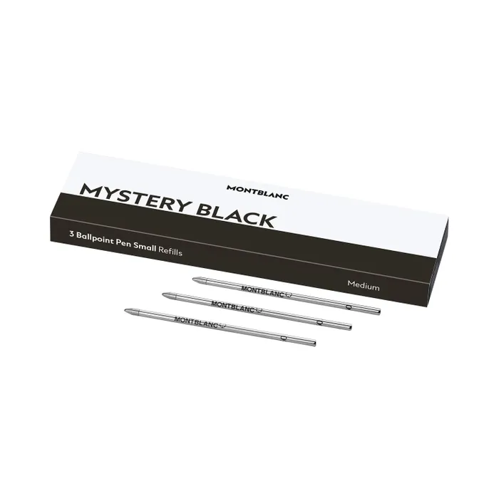 Montblanc 128222 Small Ballpoint Refill Medium (Pack of 3) - Mystery Black