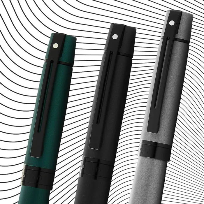 Sheaffer Gift 300 Lacquer Fountain Pen (Fine) Matte Grey with Polished Black Trim