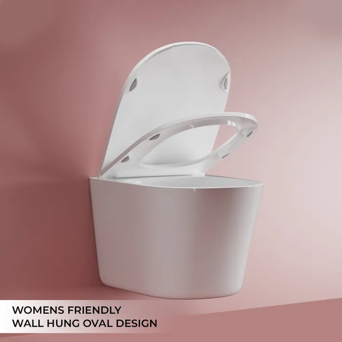 Women-Friendly Wall Hung Oval Toilet â White