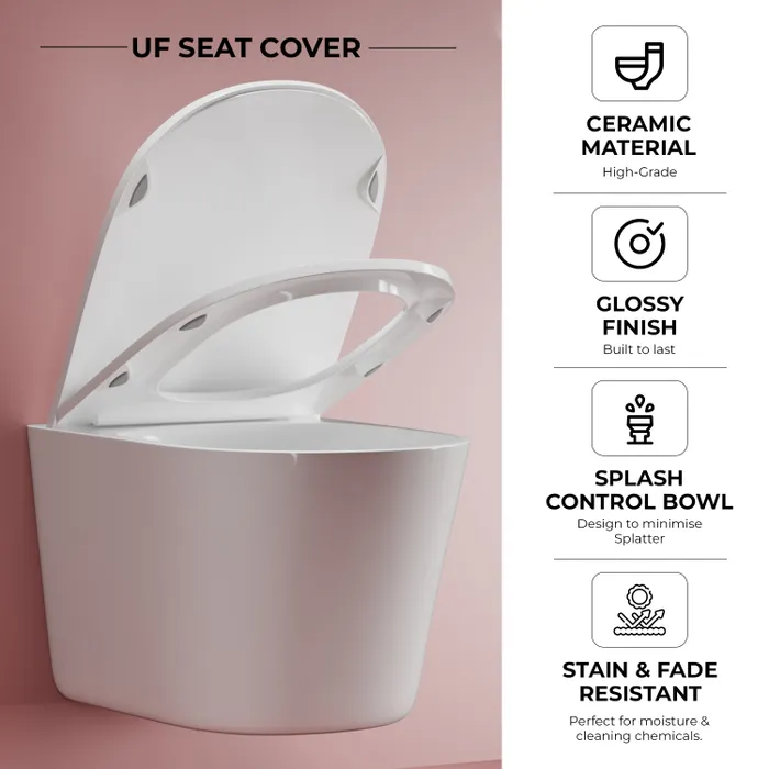 Women-Friendly Wall Hung Oval Toilet â White