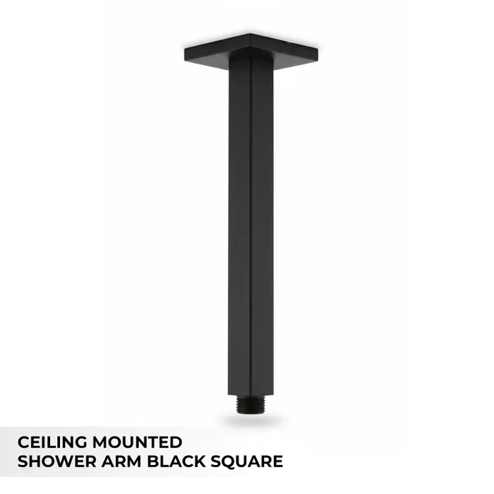 Ceiling Mounted Shower Arm Square Black