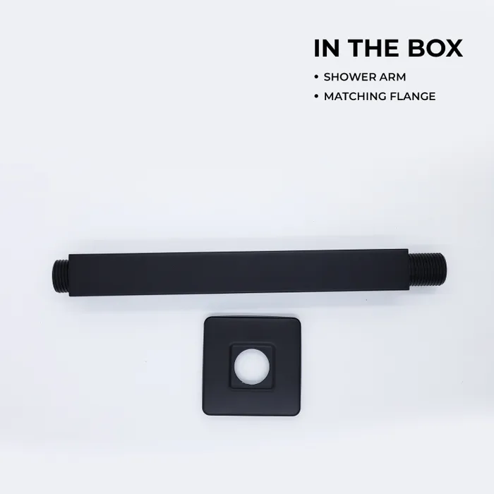 Ceiling Mounted Shower Arm Square Black
