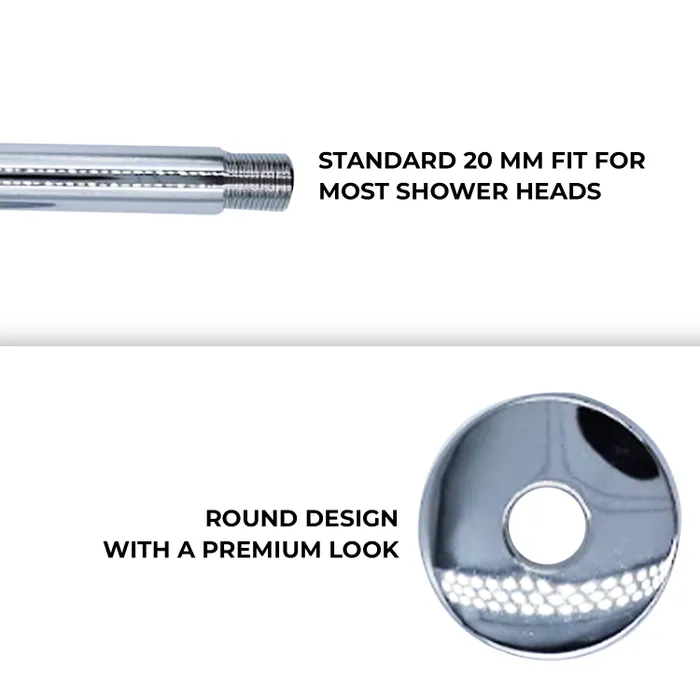 Ceiling Mounted Shower Arm Round Chrome