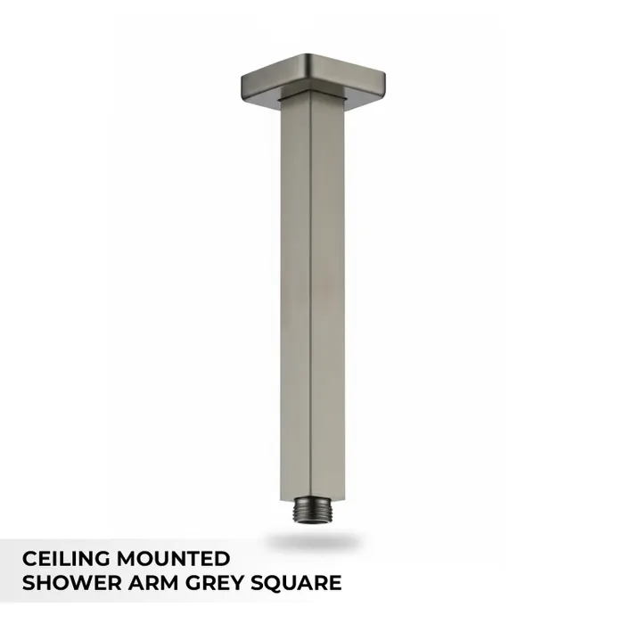 Ceiling Mounted Shower Arm Square Grey