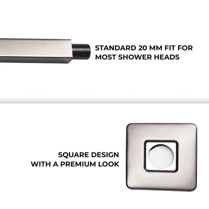 Ceiling Mounted Shower Arm Square Grey