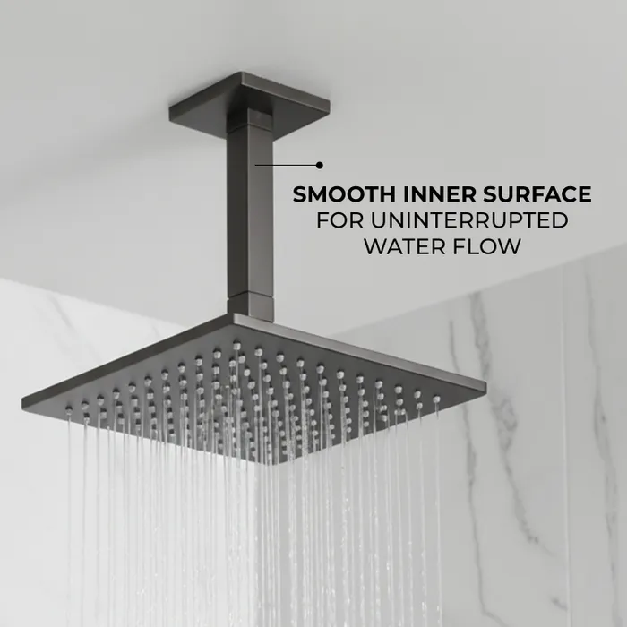 Ceiling Mounted Shower Arm Square Grey