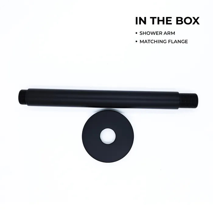 Ceiling Mounted Shower Arm Round Black