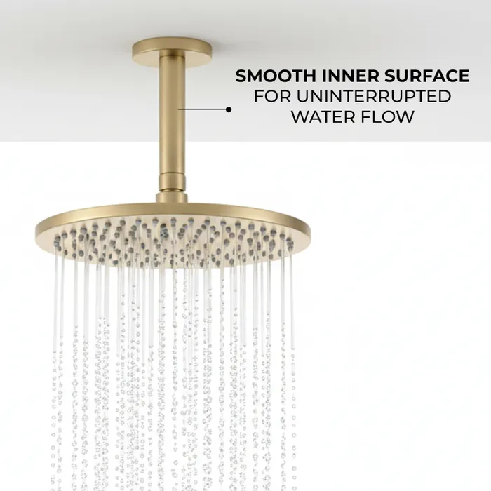 Ceiling Mounted Shower Arm Round Brushed Gold