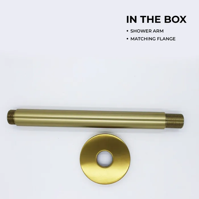 Ceiling Mounted Shower Arm Round Brushed Gold