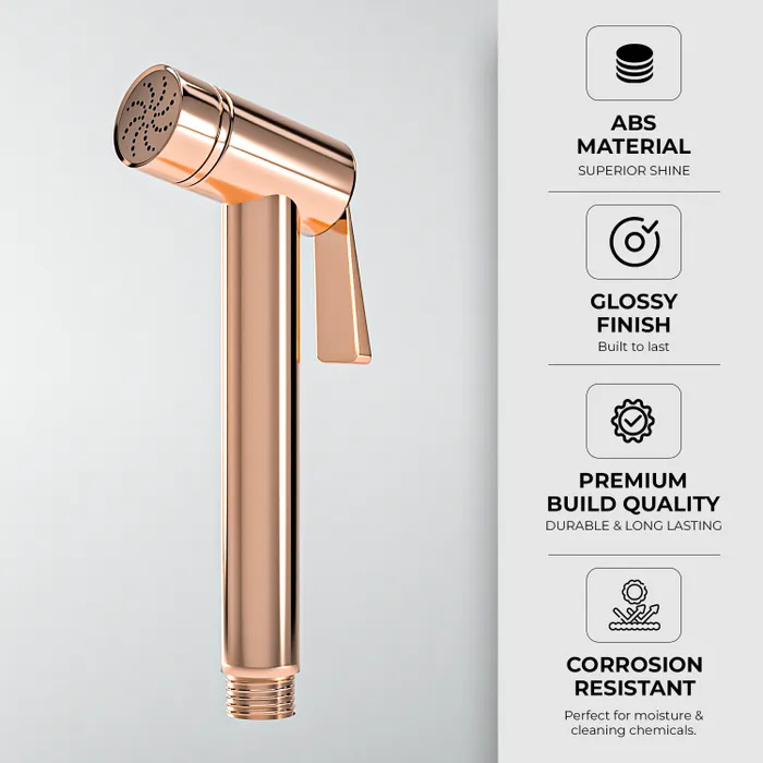 ABS GR 202 Rose Gold Glossy Finish Health Faucet | Gravity Bath