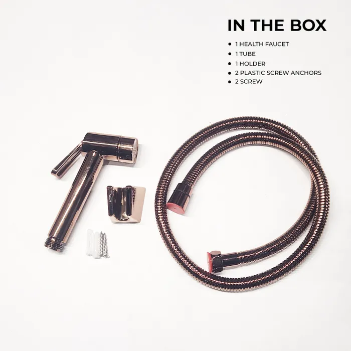 ABS GR 202 Rose Gold Glossy Finish Health Faucet | Gravity Bath