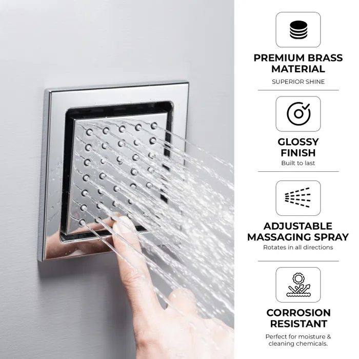 Brass Body Jet Shower 4 Inch Chrome â Gravity Bath