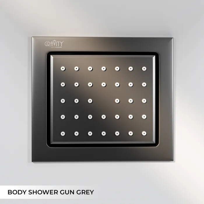 Brass Body Jet Shower 4 Inch Gun Grey â Gravity Bath