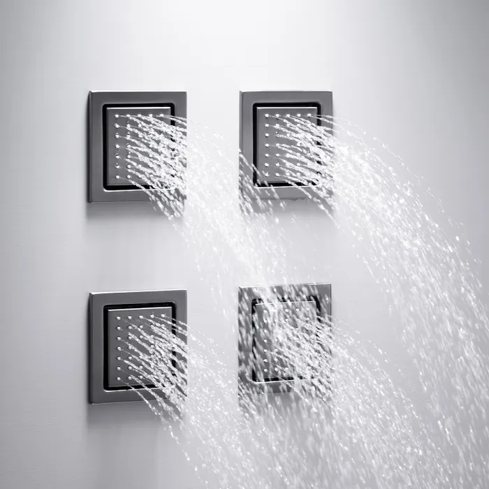 Brass Body Jet Shower 4 Inch Gun Grey â Gravity Bath