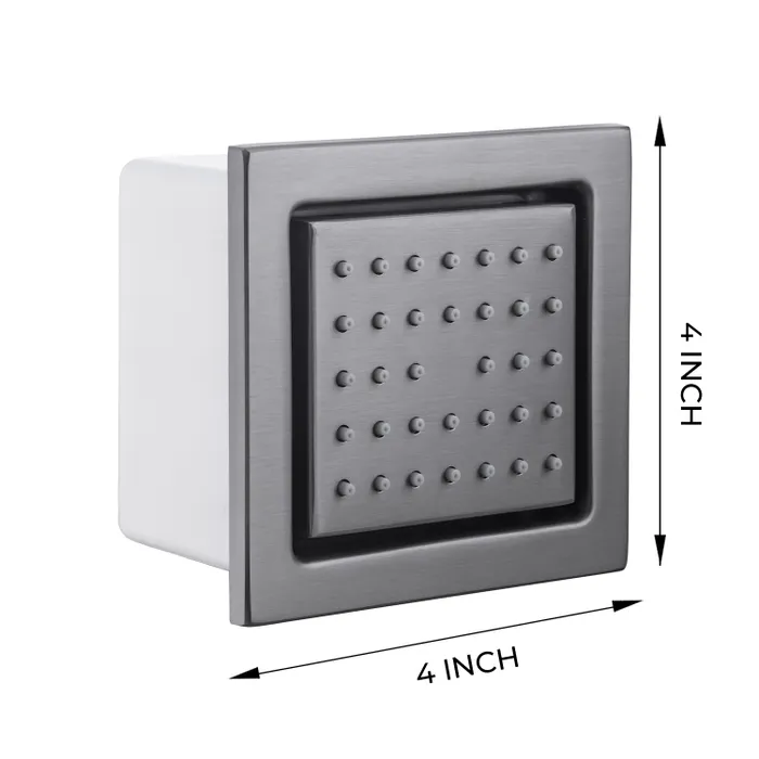 Brass Body Jet Shower 4 Inch Gun Grey â Gravity Bath