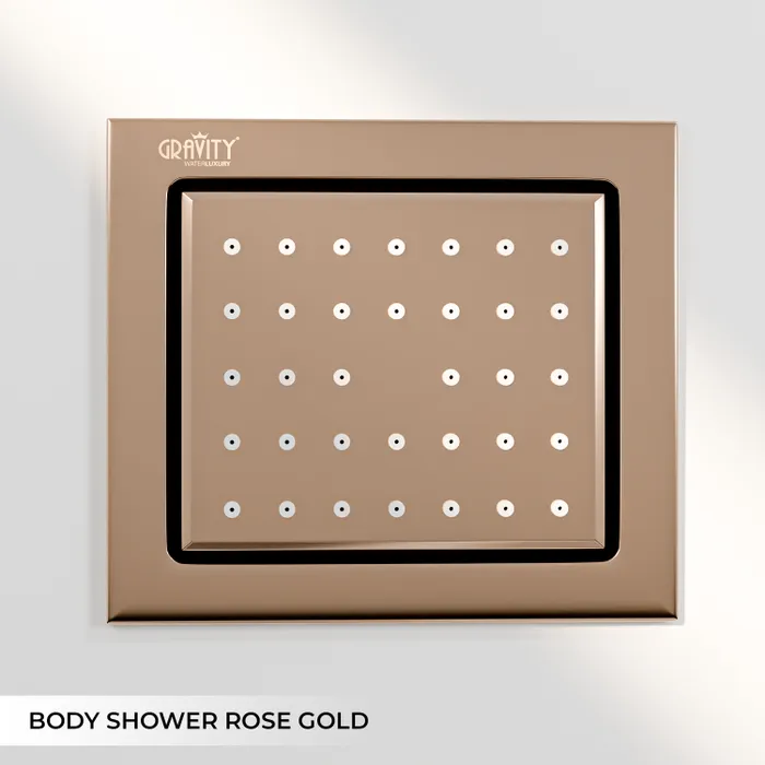 Brass Body Jet Shower 4 Inch Rose Gold â Gravity Bath