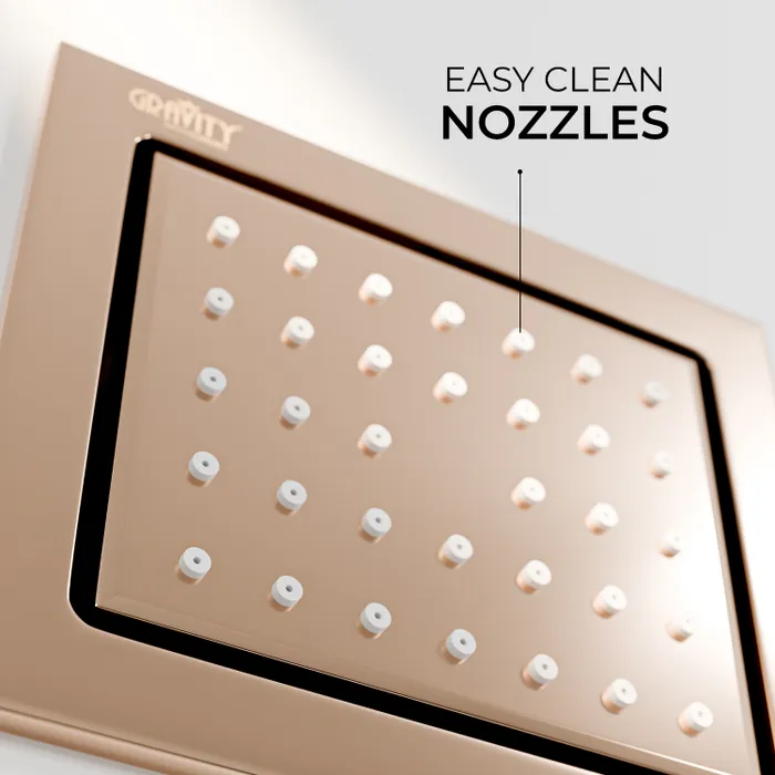 Brass Body Jet Shower 4 Inch Rose Gold â Gravity Bath