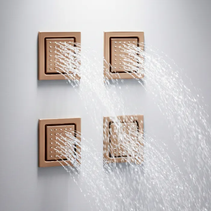 Brass Body Jet Shower 4 Inch Rose Gold â Gravity Bath