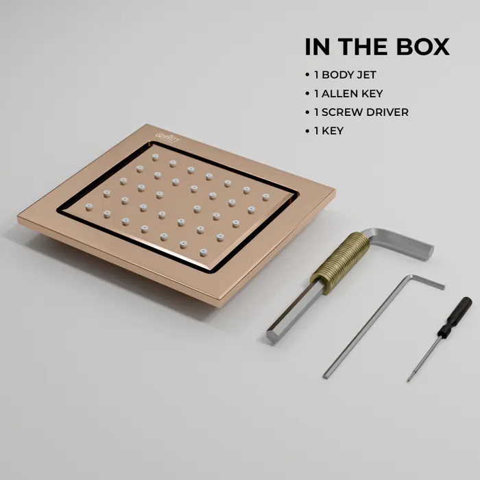 Brass Body Jet Shower 4 Inch Rose Gold â Gravity Bath